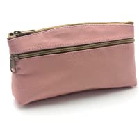 Los mejores  - franartPiel - Bolsito- monedero con cadena para llavero Piel Ubrique - Alta Calidad - Rosa